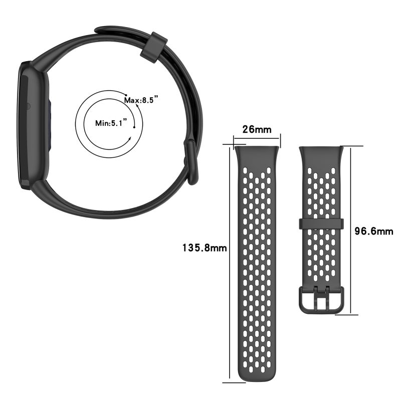 For Xiaomi Mi Band 7 Pro Breathable Tpu Watch Band(Black) - Image 5